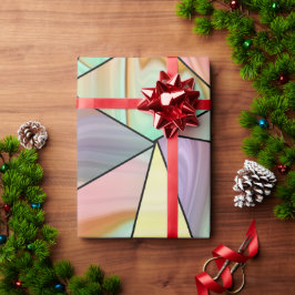 Papel De Regalo Mármol Líquido Geométrico Abstracto Pastel