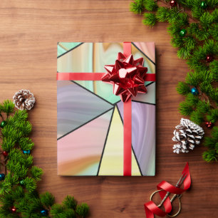Papel De Regalo Mármol Líquido Geométrico Abstracto Pastel