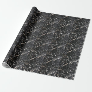 Papel De Regalo Mármol negro: textura natural abstracta.