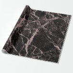 Papel De Regalo Mármol negro y rosa con brillo dorado Glamour Mode<br><div class="desc">papel de envolver personalizado</div>