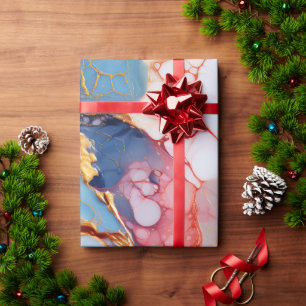 Papel De Regalo Mármol Pastel con Elegancia Dorada