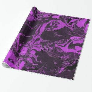 Papel De Regalo Mármol púrpura y negro