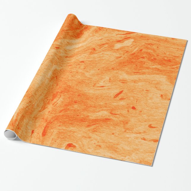 Papel De Regalo Mármol Rojo Y Naranja (Desenrollado)