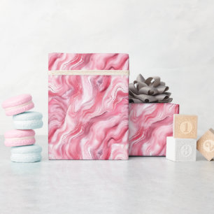 Papel De Regalo Mármol Rosa y Blanco
