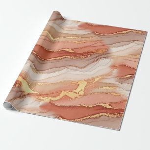 Papel De Regalo Mármol Siena de Venas Doradas Arte de Lujo