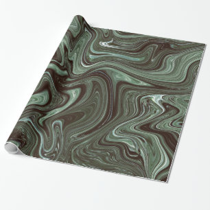 Papel De Regalo Mármol verde oscuro retro