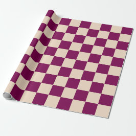 Papel De Regalo Maroon and beige checkerboard pattern