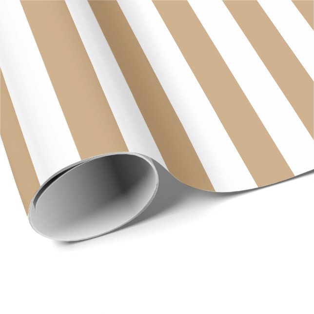 Papel De Regalo Marrón Camello/Frania Blanca (Esquina del rollo)