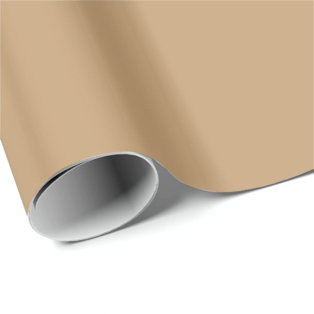 Papel De Regalo Marrón Camello Sólido (Esquina del rollo)