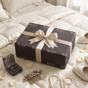 Papel De Regalo Marrón chocolate oscuro parejas de recién casados