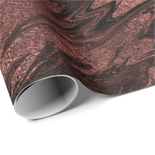 Papel De Regalo Marrón de bronce rojo Mármol profundo Purpurina Mo