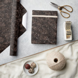 Papel De Regalo Marrón de chocolate oscuro con patrón de brillo ri