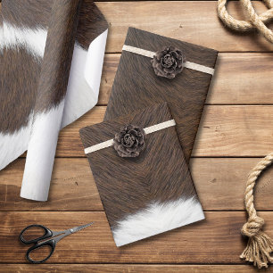 Papel De Regalo Marrón de ganado de impresión animal