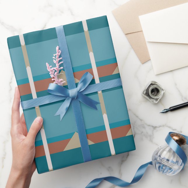 Papel De Regalo Marrón elegante, cumpleaños azul, ocasión completa (Regalar)