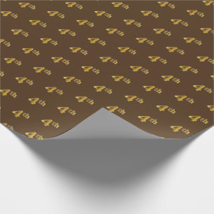 Papel de regalo marrón, falso oro, 4º (Cuarto) eve