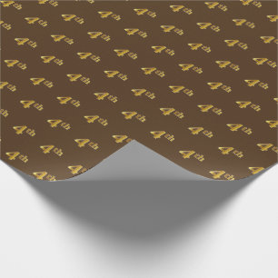 Papel De Regalo Marrón, Falso Oro 4º (Cuarto) Evento