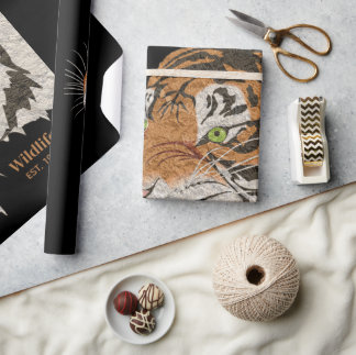 Papel De Regalo Marrón marrón y negro de acuarela artística
