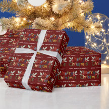 Marrón moderno y alegre de navidad