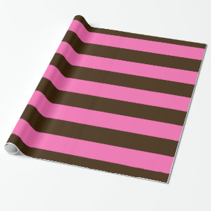 Papel De Regalo Marrón oscuro, rosado caliente #2 XL banda de perr