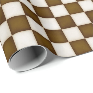 Papel De Regalo Marrón y blanco antiguo al cuello