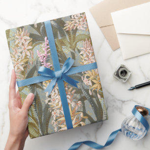 Papel De Regalo Marsh Lilies rosa Ornamental