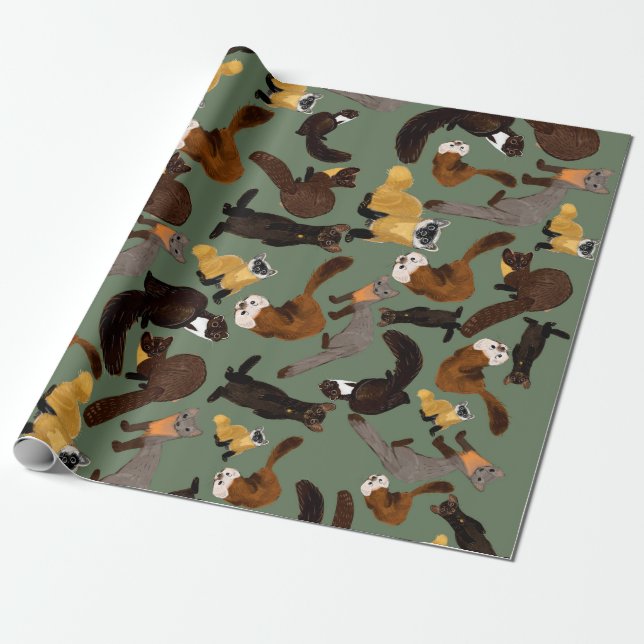 Papel De Regalo Marten species  of the world (Desenrollado)