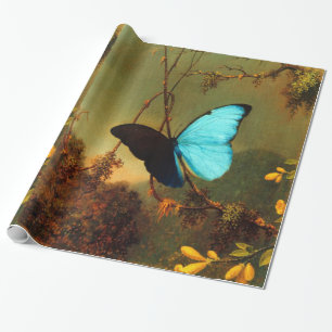 Papel De Regalo Martin Johnson Heade Blue Morpho Butterfly Vintage