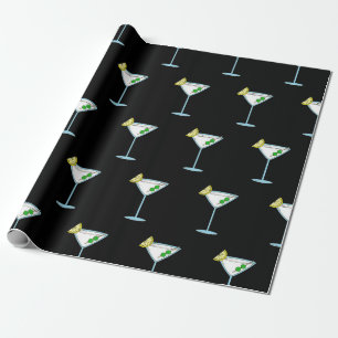 Papel De Regalo Martini Amantes del Alcohol De Cristal Cóctel