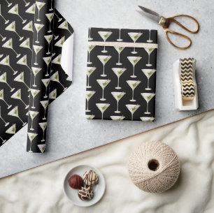 Papel De Regalo Martini Bebe En Negro