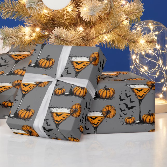 Papel De Regalo Martini de Calabaza (Vacaciones)