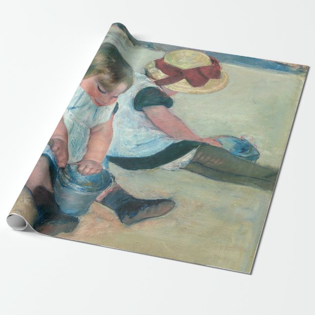 Papel De Regalo Mary Cassatt - Niños jugando en la playa (Desenrollado)