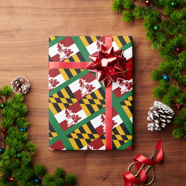 Papel De Regalo Maryland Flag Merryland Navidades   (Regalo de vacaciones)