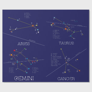 Papel De Regalo Marzo - Julio Constelaciones Zodiac