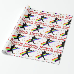 PAPEL DE REGALO MÁS BIEN ESTAR JUGANDO SOFTBALL