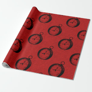 Papel De Regalo Más diseño de la serie náutica roja y naval 16 