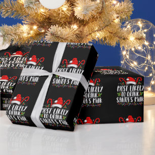 Papel De Regalo Más Probable De Beber La Leche De Santa Divertida
