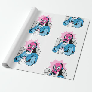 Papel De Regalo máscara de cara de covita mona lisa divertido