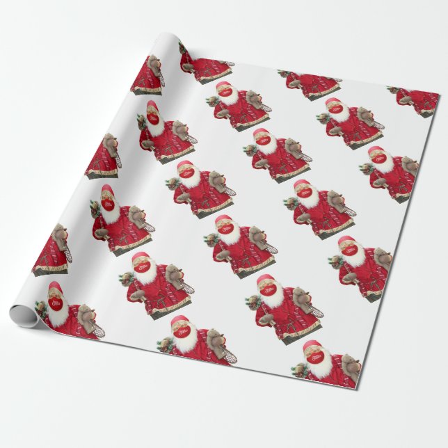 Papel De Regalo Máscara de cara de Santa Claus (Desenrollado)
