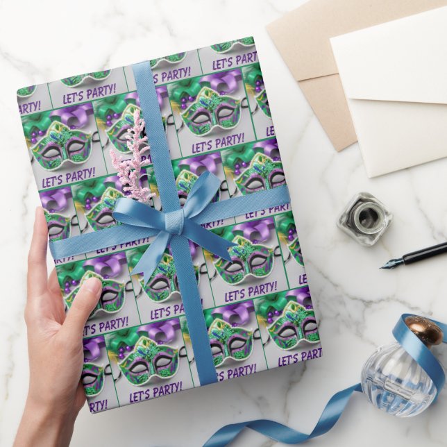 Papel De Regalo Máscara De Mardi Gras Y Colas (Regalar)