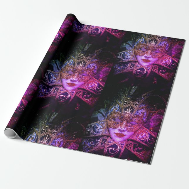 Papel De Regalo Máscara de mascarada Gótica victoriana elegante (Desenrollado)