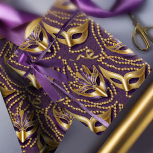 Papel De Regalo Máscara de perlas de patrón de mascarada Máscara d