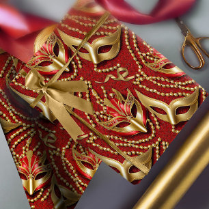 Papel De Regalo Máscara de perlas de patrón de mascarada Máscaras 