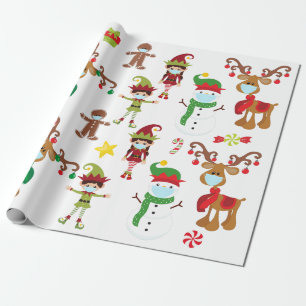 Papel De Regalo Máscara facial navideña linda de la cuarentena de 
