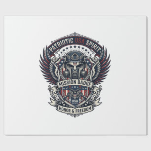 Papel De Regalo Máscara Patriótica Guardia Libertad Militar Inspir