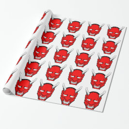 Papel De Regalo Máscara Roja Japonesa Hannya