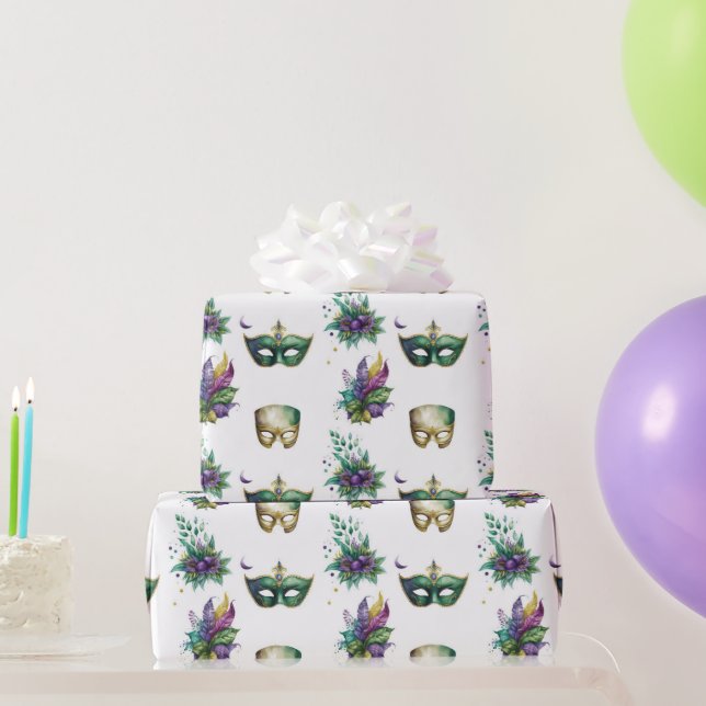 Papel De Regalo Máscaras de Mardi Gras (Regalos de fiesta)
