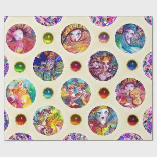 PAPEL DE REGALO MÁSCARAS MASQUERADE MARDI GRAS VENECIANAS