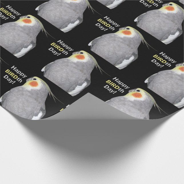 Papel De Regalo Mascota Bird Cockatiel Photo Happy BIRD Day Birthd (Esquina)