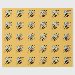 Papel De Regalo Mascota de abeja infantil con rastro de puntos