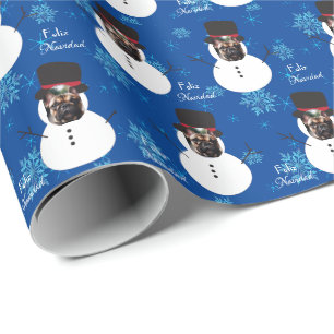 Papel De Regalo Mascota se enfrenta a Snowman con la navidad en es